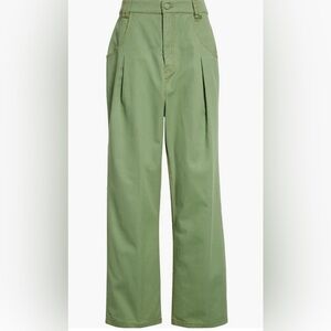 Farm Rio High Waist Green cotton wide leg pants  Anthropologie